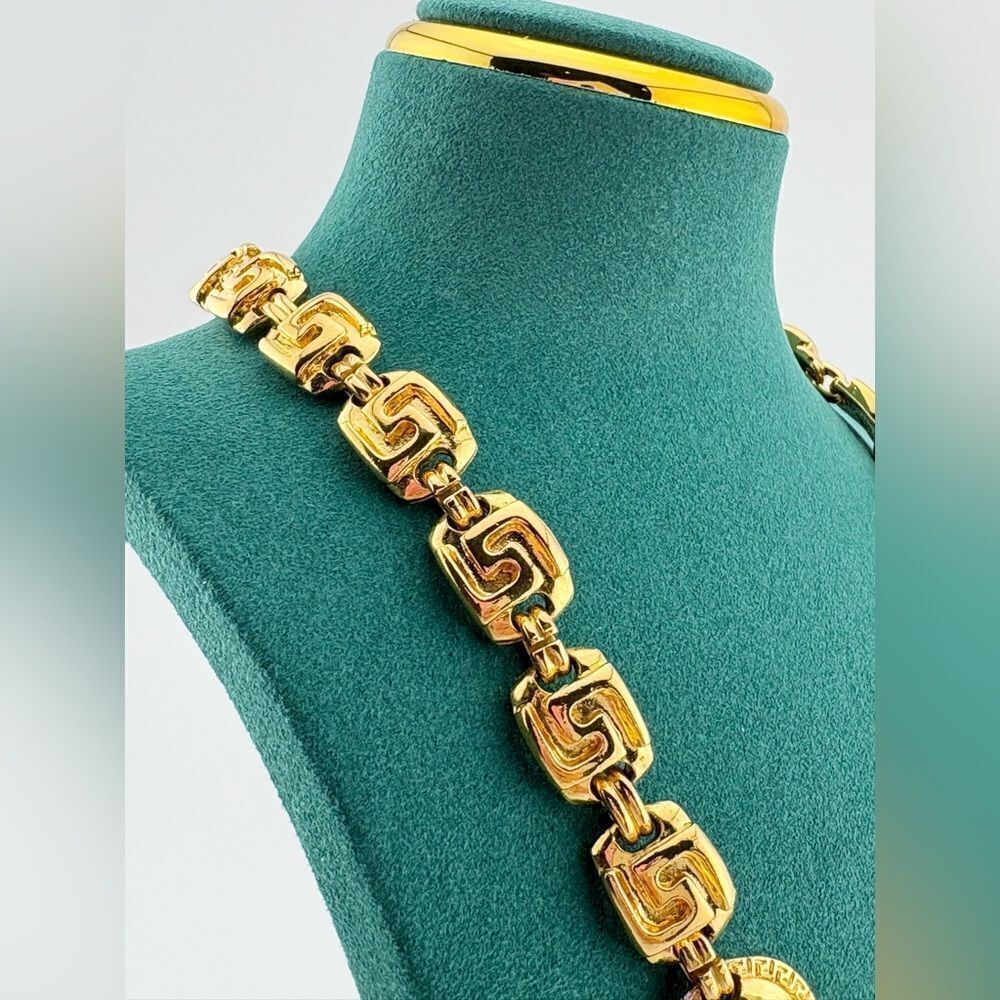 Rare & Vintage Versace Gold Finished Chain Necklace w/COA, Pristine - Picture 8 of 12